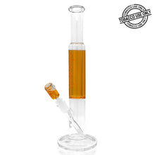 Load image into Gallery viewer, CHEECH™ GLYCERIN FILLED GLASS WATERPIPE STRAIGHT TUBE 16&quot; - Orange
