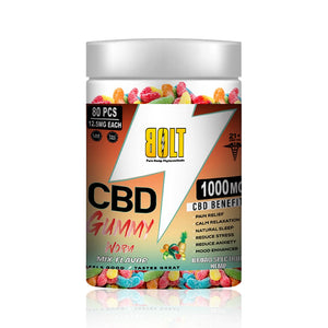 BOLT CBD Fruit Flavored Gummy Worms – 1000mg 80 Count - SVAB