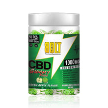 Load image into Gallery viewer, Bolt cbd gummy rings green apple flavor
