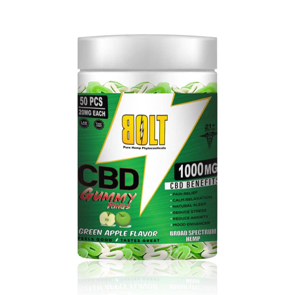 Bolt cbd gummy rings green apple flavor