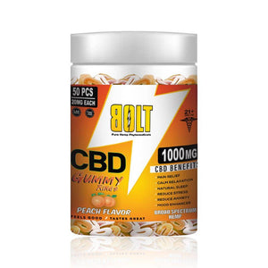 Bolt cbd gummy rings peach flavor