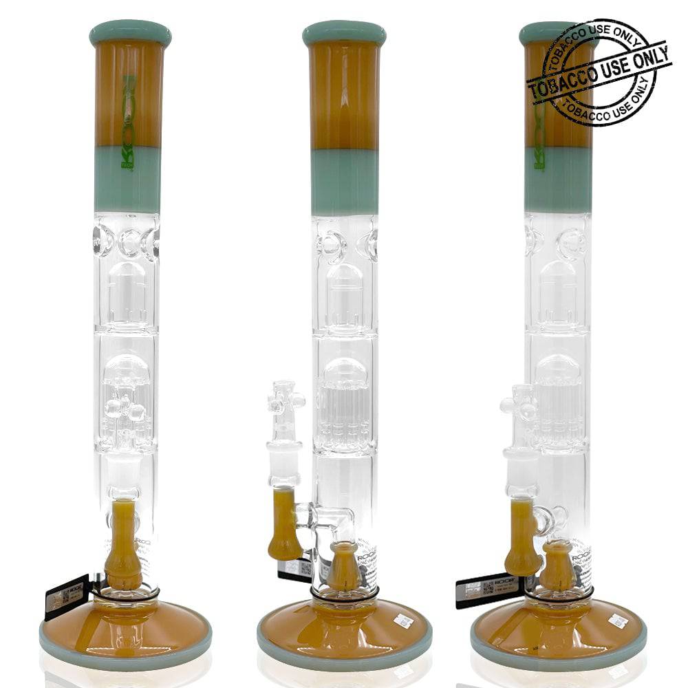 ROOR® TECH FIXED 18” STRAIGHT BARREL PERC MILKY & MINT WATERPIPE - 18S10ATP - SVAB