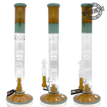 Load image into Gallery viewer, ROOR® TECH FIXED 18” STRAIGHT BARREL PERC MILKY &amp; MINT WATERPIPE - 18S10ATP
