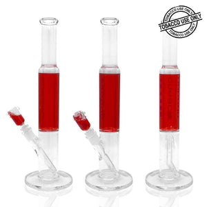 CHEECH™ GLYCERIN FILLED GLASS WATERPIPE STRAIGHT TUBE 16" - Red