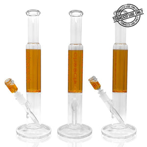 CHEECH™ GLYCERIN FILLED GLASS WATERPIPE STRAIGHT TUBE 16" - Orange