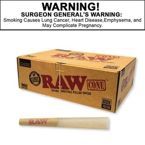 RAW CLASSIC CONES 70/30 SINGLE SIZE  - 960 COUNT