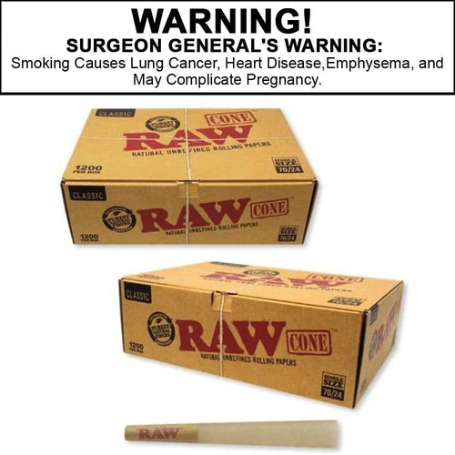 RAW CLASSIC CONES 70/24 SINGLE SIZE - 1200 COUNT - SVAB