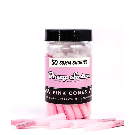 BLAZY SUSAN PINK CONES 53MM SHORTYS - 50 COUNT