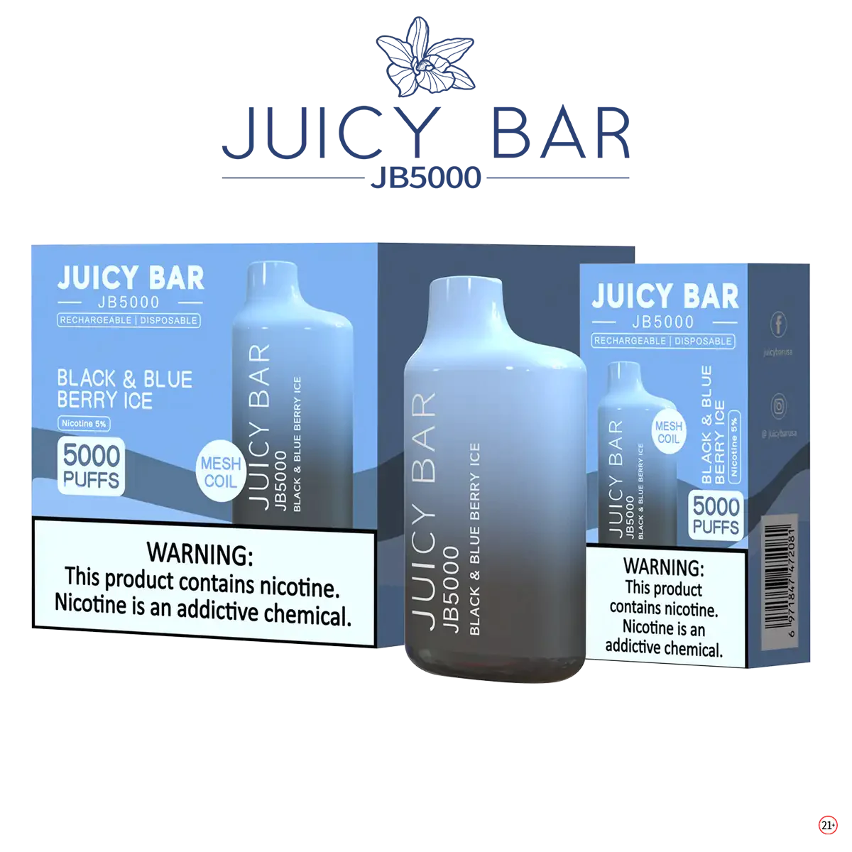 JUICY BAR JB5000 DISPOSABLE VAPE - 5000 PUFFS - SVAB