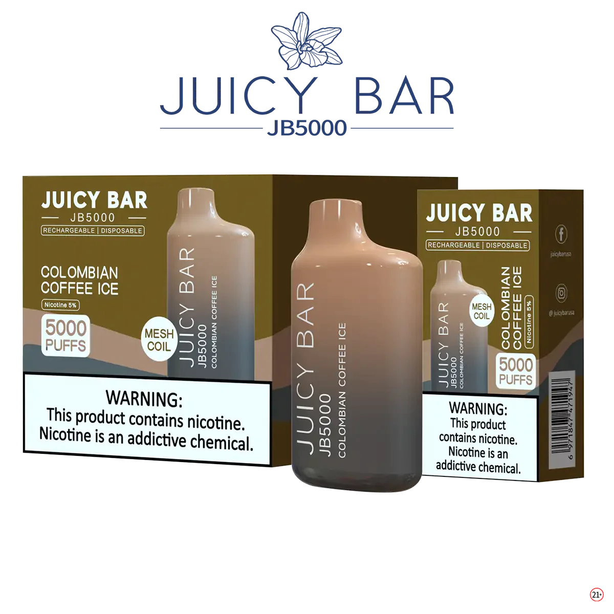 JUICY BAR JB5000 DISPOSABLE VAPE - 5000 PUFFS - SVAB