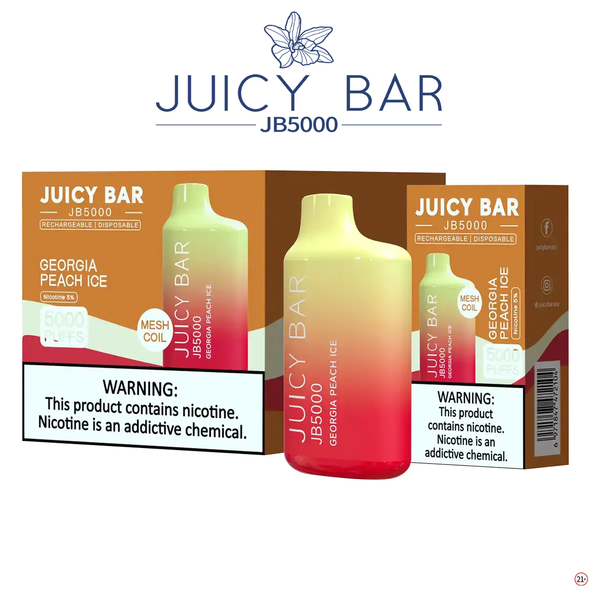 JUICY BAR JB5000 DISPOSABLE VAPE - 5000 PUFFS - SVAB