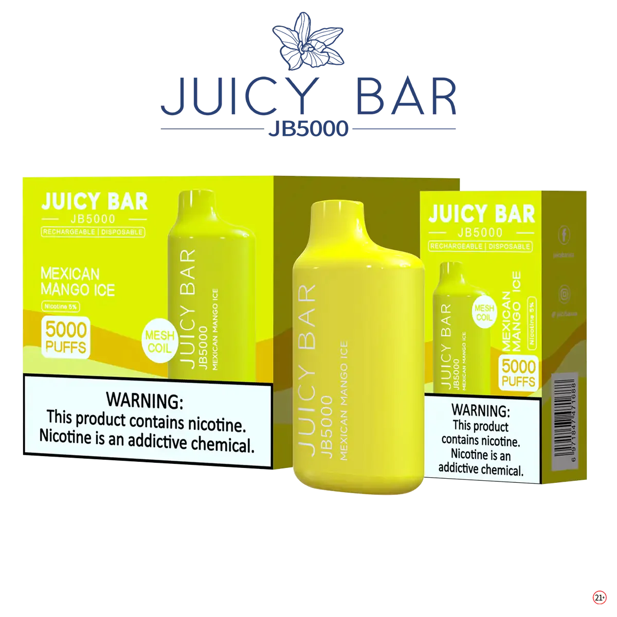 JUICY BAR JB5000 DISPOSABLE VAPE - 5000 PUFFS - SVAB